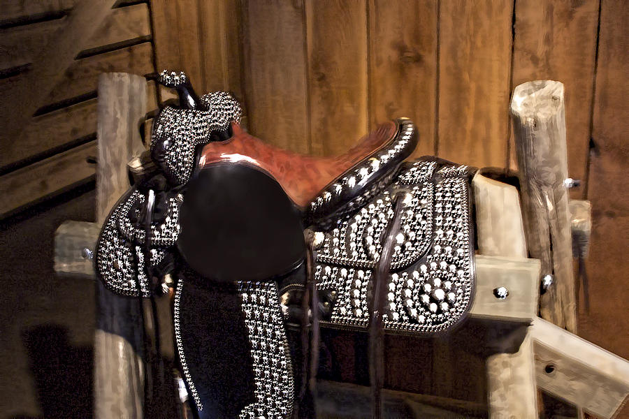 Saddle in Pony Express Stables Photograph by Linda Phelps