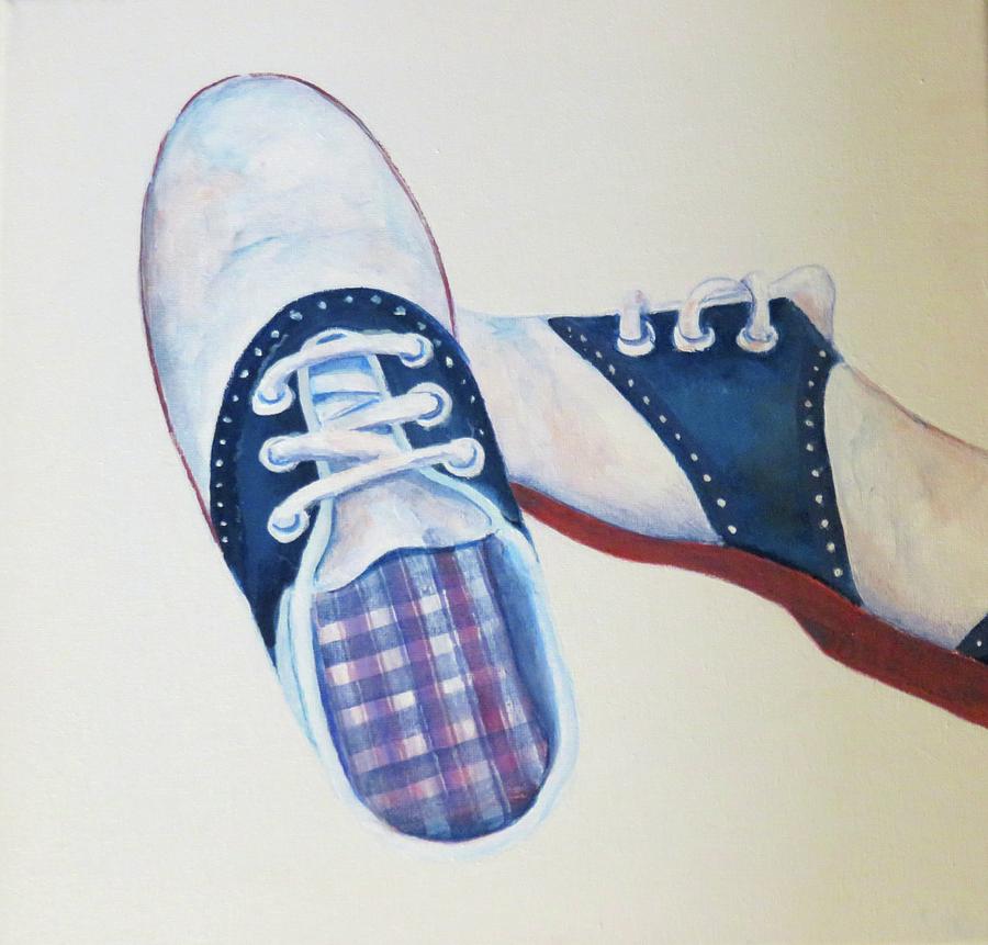 Saddle Oxford Shoes Painting by Jayne Lucas - Fine Art America