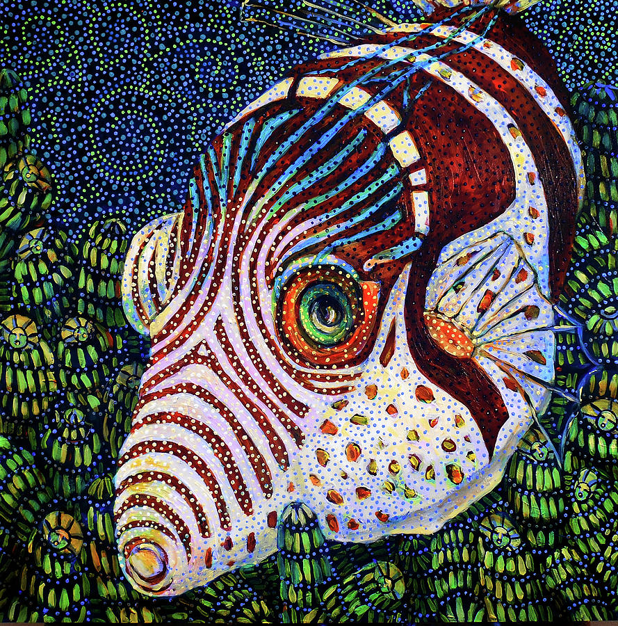 Dreamtime Saddled Puffer Painting by Cora Marshall