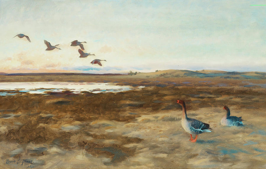 Bean Geese Painting by Bruno Liljefors - Fine Art America