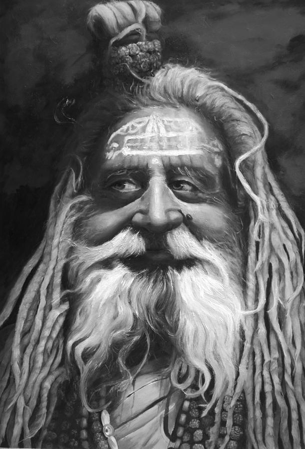Sadhu  Painting by Portraits By NC