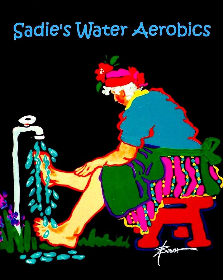 Sadies Water Aerobics  Painting by Adele Bower