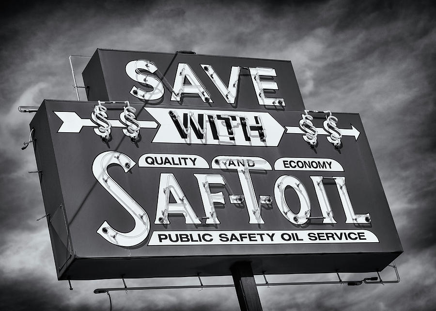 Mercer University Photograph - Saf-T-Oil Sign by Stephen Stookey