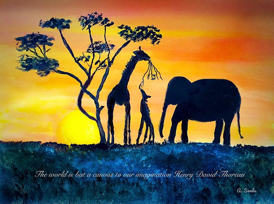 Safari Imagined Painting by Anne Sands