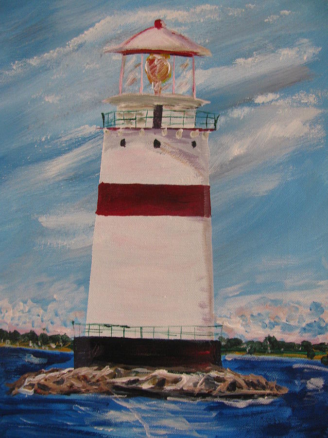 Lighthouse Painting - Safe Harbor by Dennis Poyant