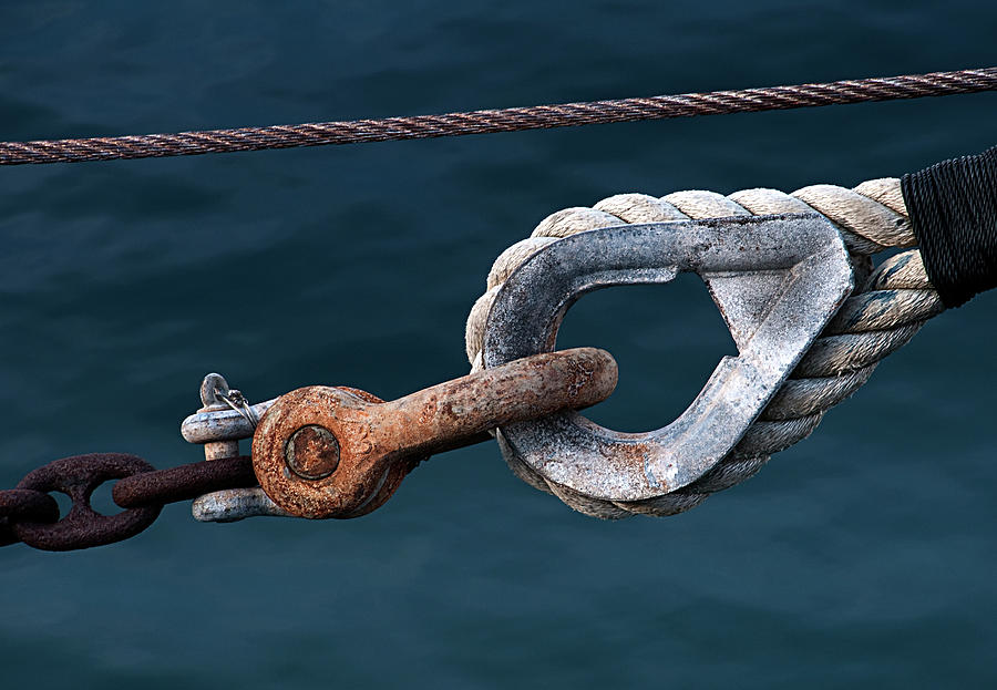 Safety - Sailing Ships Cables in Port Photograph by Mitch Spence