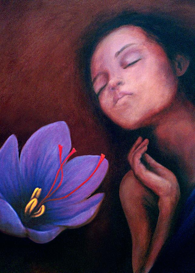 Flower Painting - Saffron by Patricia Dees Flower Painting - Saffron by Patricia Dees