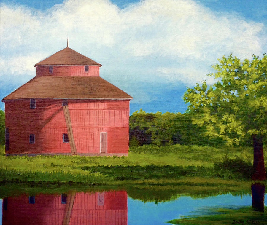 Saginaw Round Barn Painting by Dustin Miller