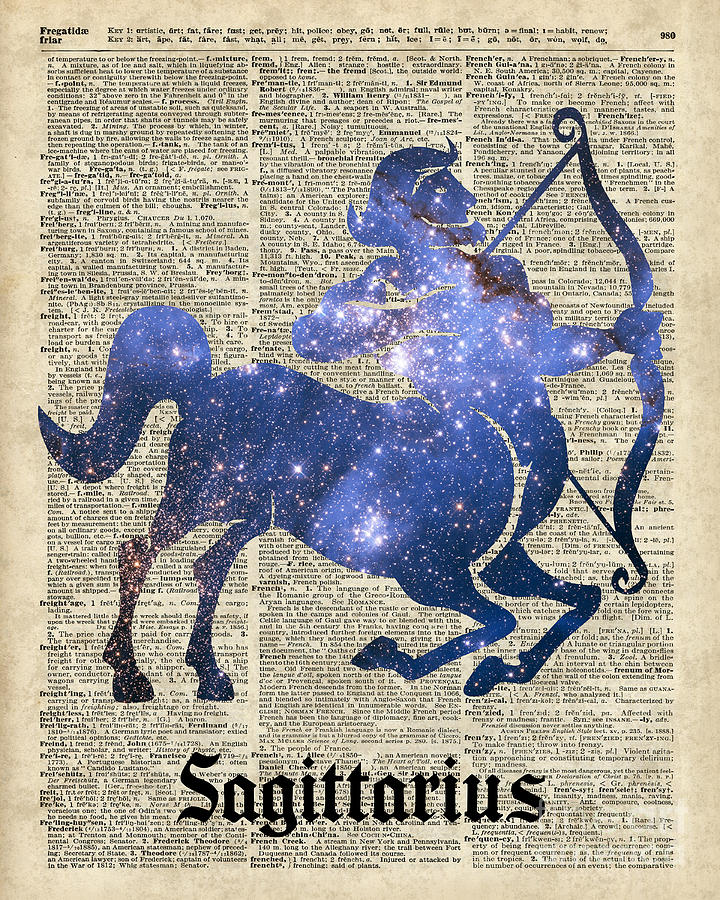 Vintage Digital Art - Sagittarius The Centaur Archer  by Anna W