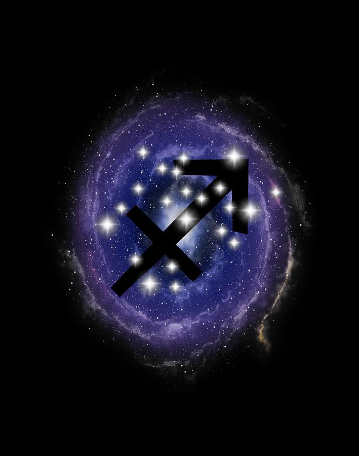 Sagittarius Zodiac Sign Stars Constellation Digital Art by Garaga Designs