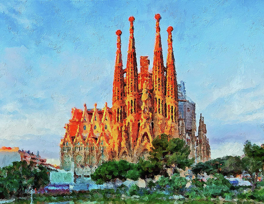 Sagrada Familia - 01 Painting by AM FineArtPrints - Fine Art America