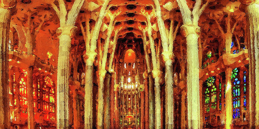 Sagrada Familia - 02 Painting by AM FineArtPrints