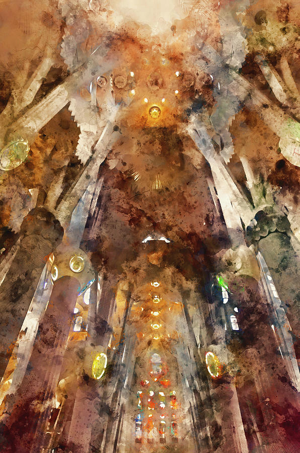 Sagrada Familia - 06 Painting by AM FineArtPrints