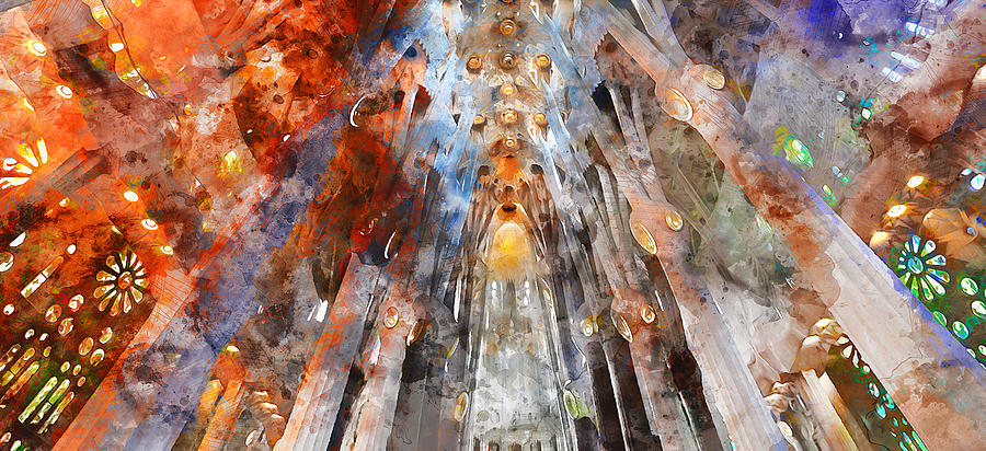 Sagrada Familia - 13 Painting by AM FineArtPrints