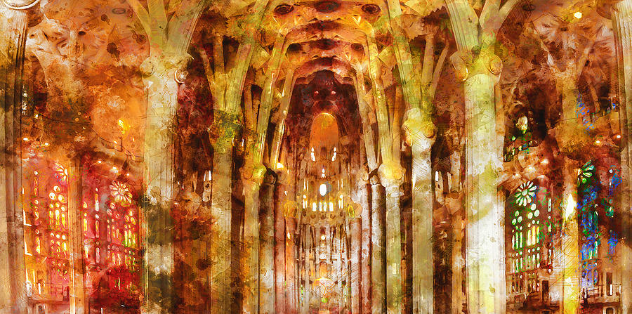 Sagrada Familia - 15 Painting by AM FineArtPrints