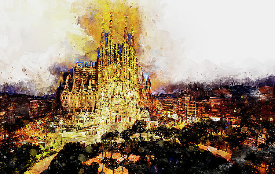 Sagrada Familia - 16 Painting by AM FineArtPrints