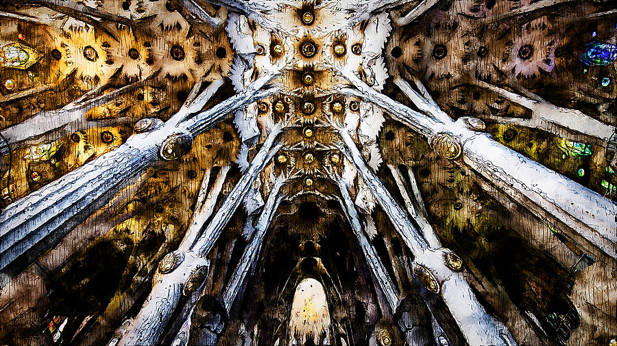 Sagrada Familia - 20 Painting by AM FineArtPrints
