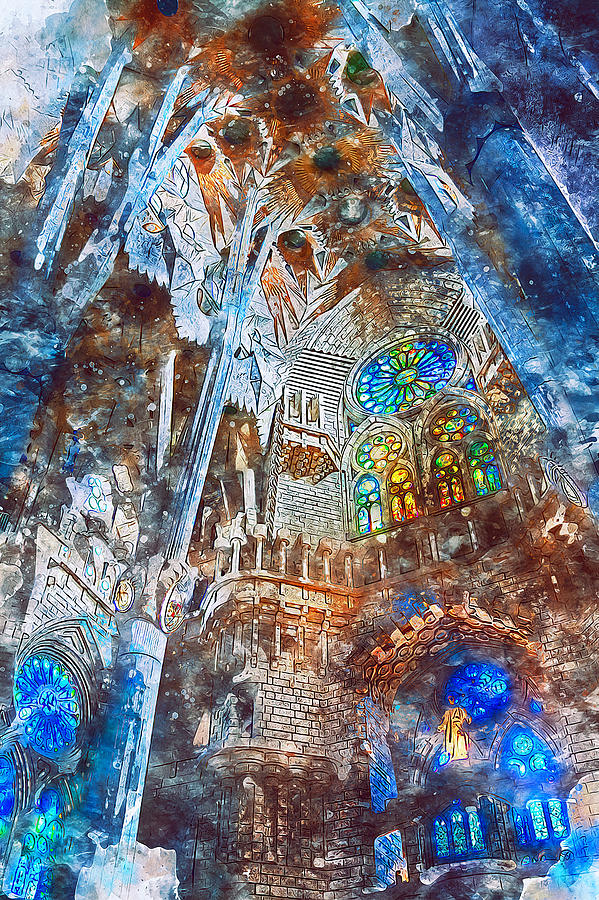 Sagrada Familia - 21 Painting by AM FineArtPrints