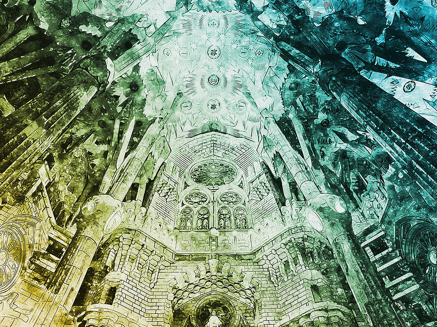 Sagrada Familia - 24 Painting by AM FineArtPrints