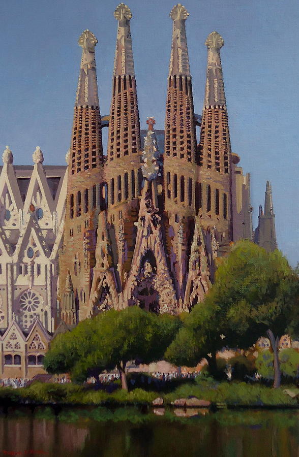 Barcelona Painting - Sagrada Familia by Dianne Panarelli Miller
