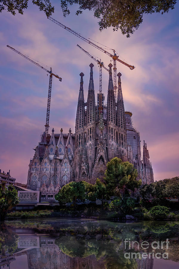 Sagrada Familia in Barcelona, Spain, 2016 With Cranes Photograph by Liesl Walsh