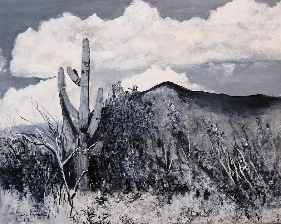 Saguaro Landscape Painting by M Diane Bonaparte