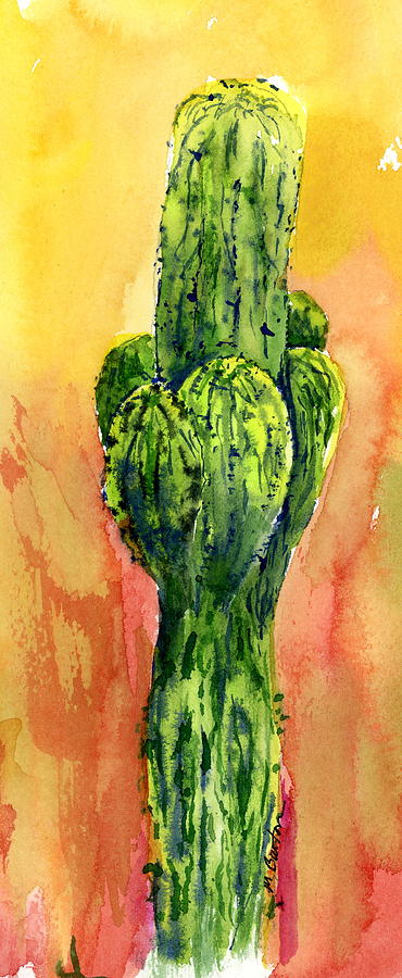 Saguaro Serendipity Painting by Marilyn Barton