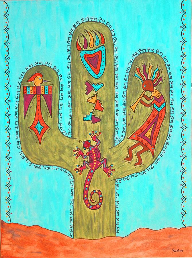 Saguaro Soiree Painting by Susie WEBER