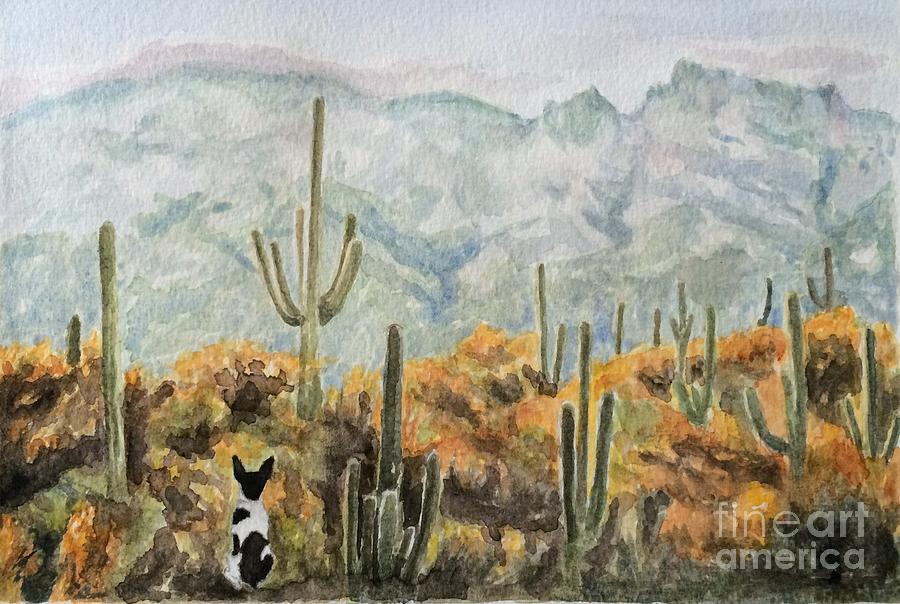 Mountain Painting - Saguaro sunrise by Amanda Hall