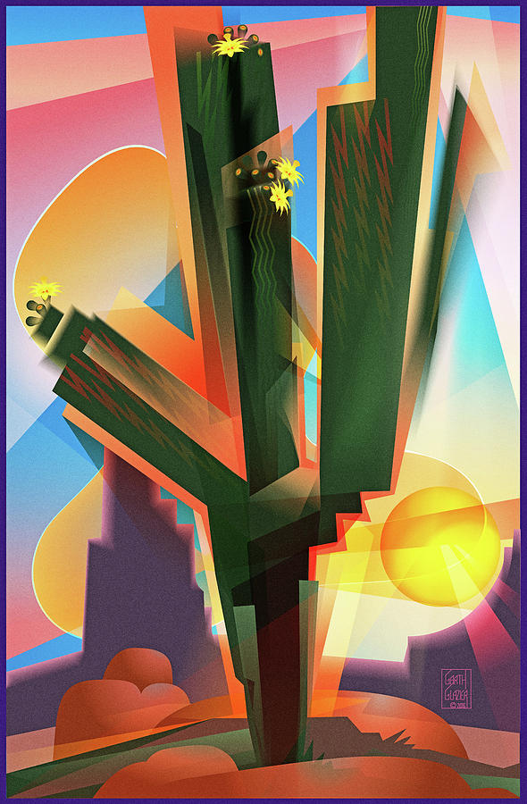 Saguaro Sunrise Digital Art by Garth Glazier
