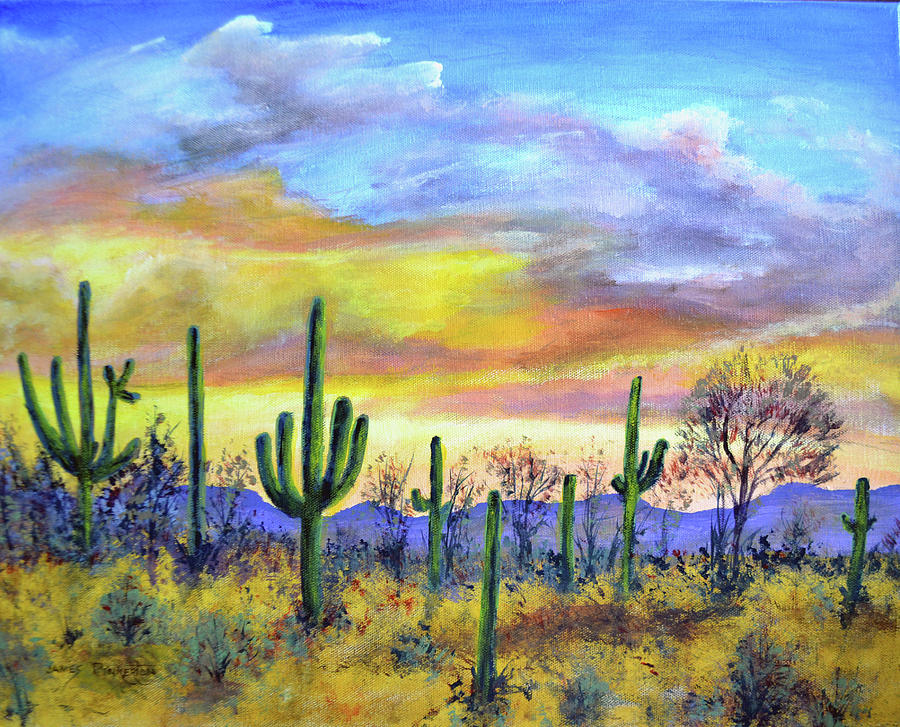 Saguaro Sunset Painting by James Pinkerton - Pixels