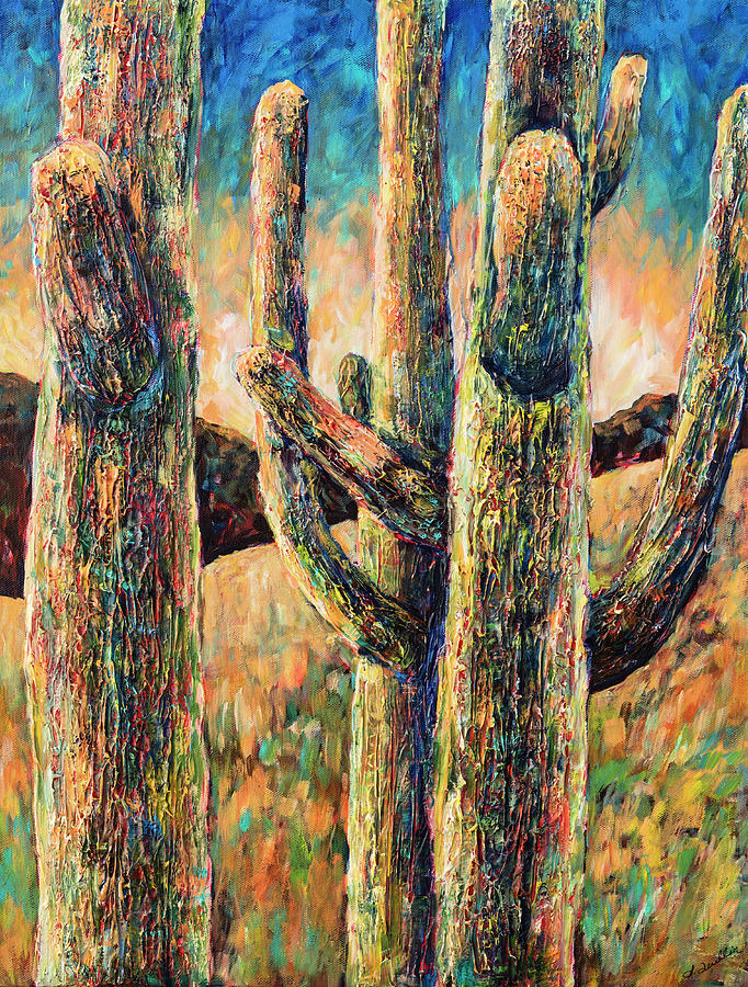 Saguaros in Rhapsody Painting by Sally Quillin Saguaros in Rhapsody Painting by Sally Quillin