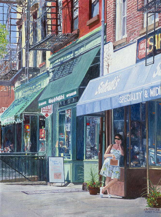 Sahadis Atlantic Avenue Brooklyn Painting by Anthony Butera