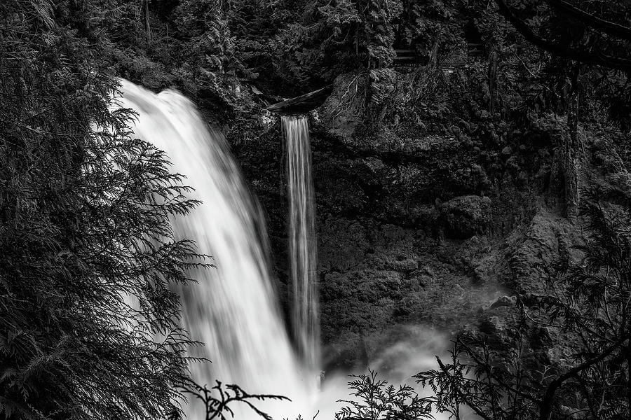Sahalie Falls No. 4 BW Photograph by Belinda Greb