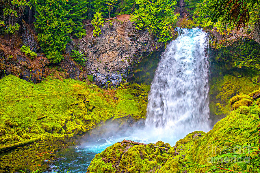 Sahalie Falls Oregon Photograph by David Millenheft