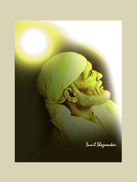 modern art sai baba painting