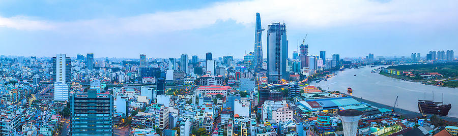 Saigon riverside Panorama Photograph by Huynh Thu - Fine Art America