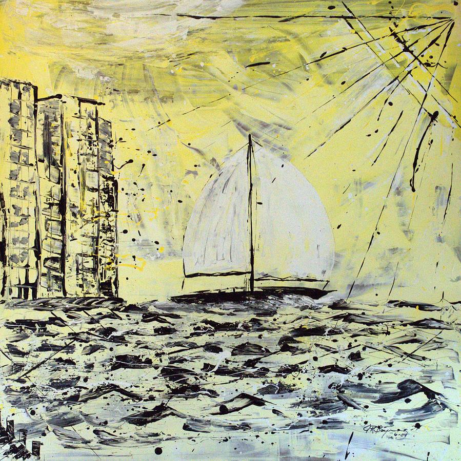 Abstract Painting - Sail And Sunrays by J R Seymour Abstract Painting - Sail And Sunrays by J R Seymour