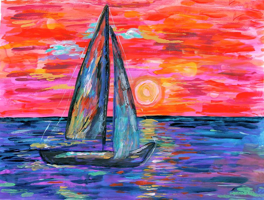 Sail at Dusk Painting by Bridget Weber - Fine Art America