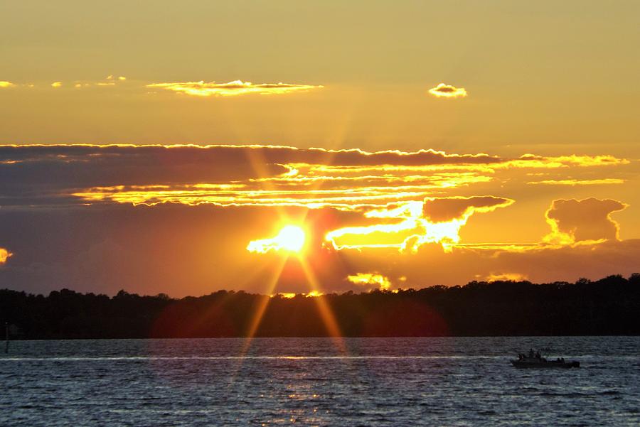 Sunset Photograph - St. Lawrence River Sunset by Jacqueline Whitcomb