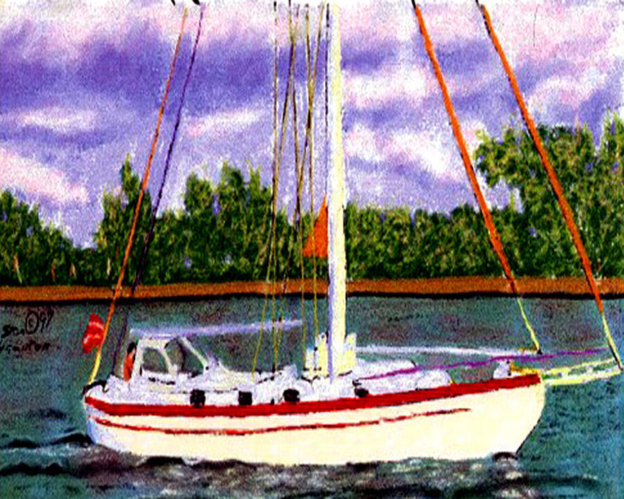 Sail Boat Digital Art by Stan Hamilton
