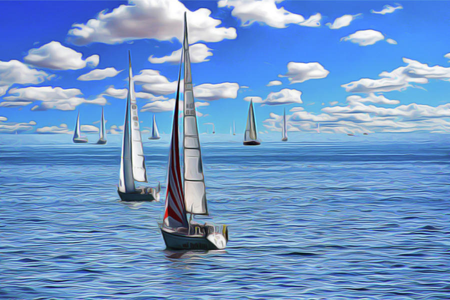 Sail Day Painting by Harry Warrick
