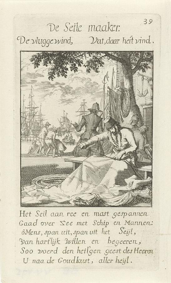 Sail Maker Zeilmaker Jan Luyken 1694 Drawing by Vintage Collectables