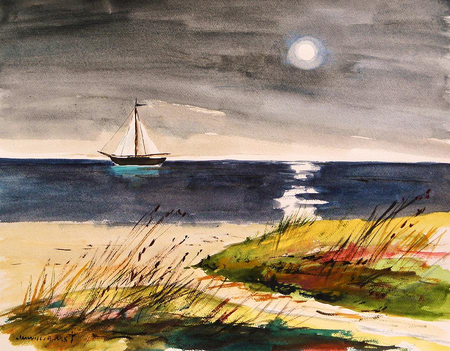 Sail with a Hazy Moon Painting by John Williams