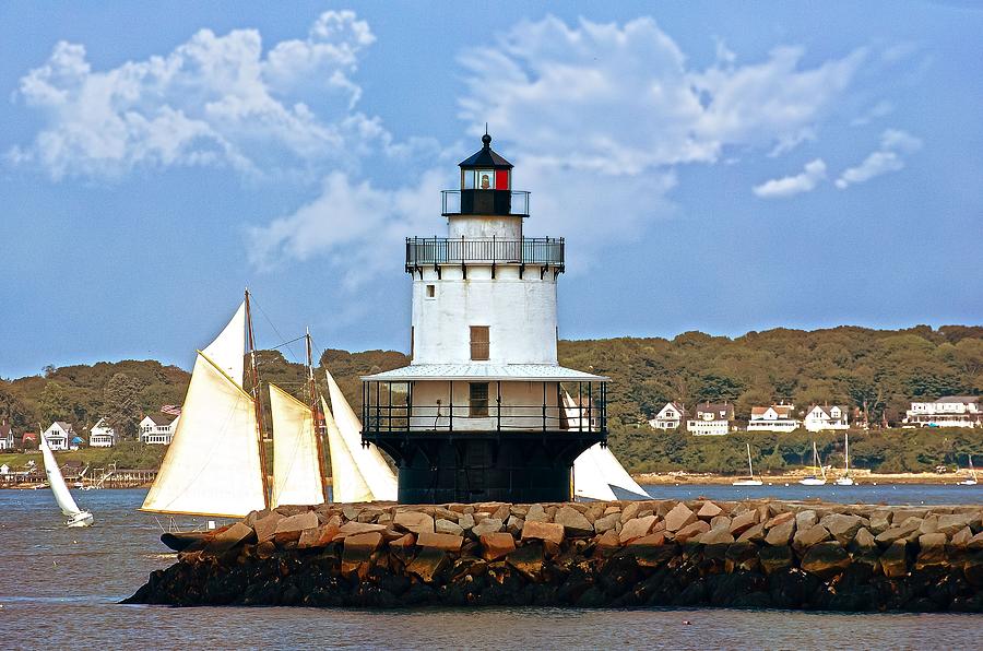 lighthouse sailboat