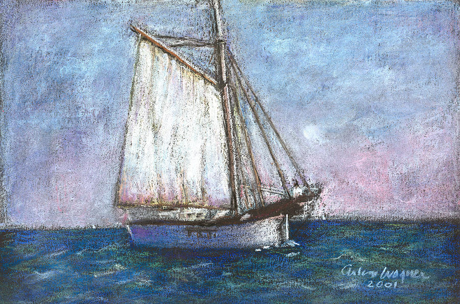 Boat Pastel - Sailboat by Arline Wagner