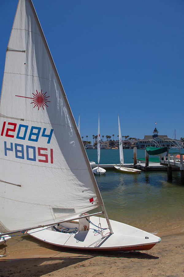 Sailboat at Newport Beach Harbor Photograph by Cliff Wassmann