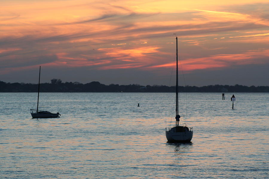 SailBoat at Sunset Photograph by Anita Parker