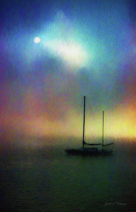 Sailboat at Sunset Mixed Media by John A Rodriguez
