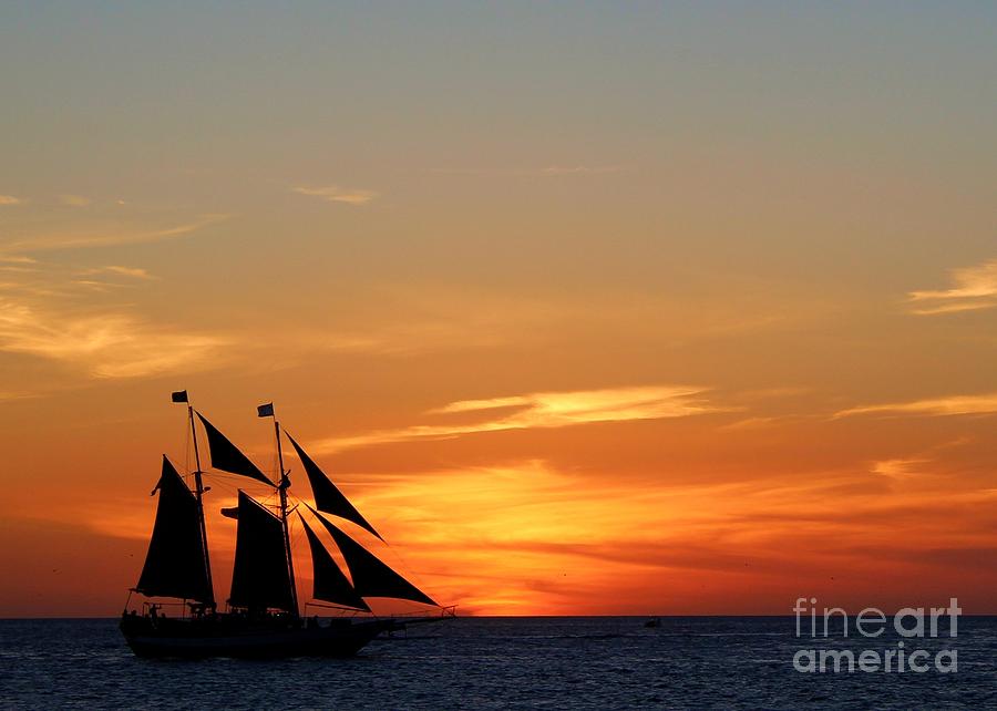 Sailboat at Sunset Photograph by Robert Wilder Jr